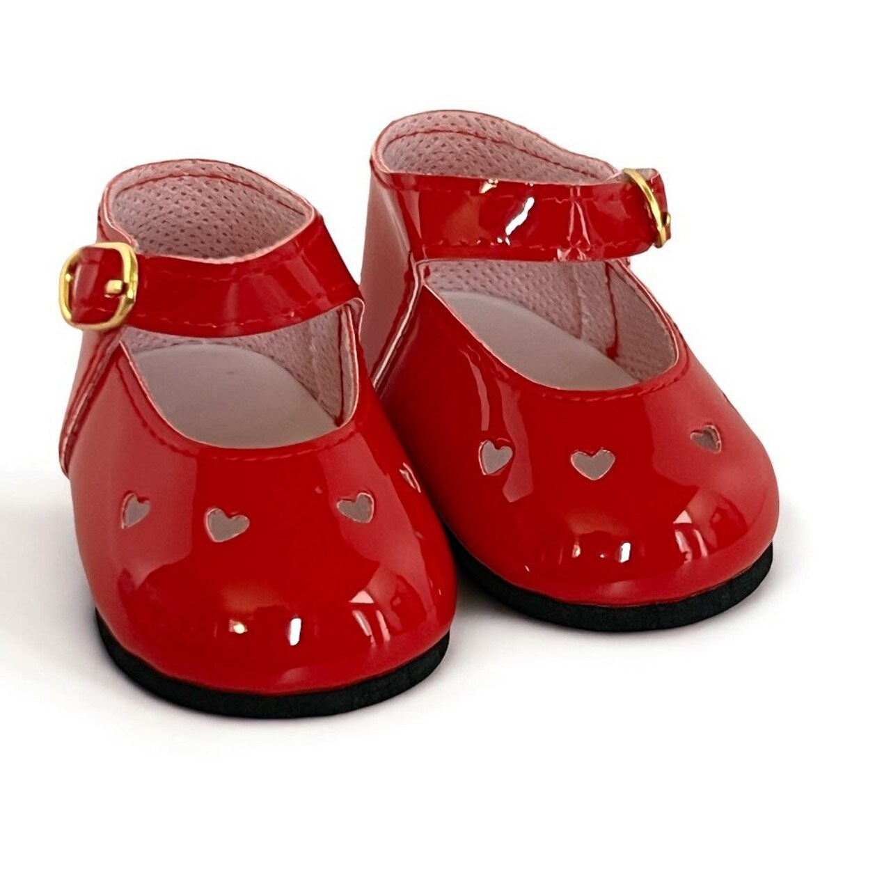 Red Heart Mary Jane Shoes for 18 Inch Dolls