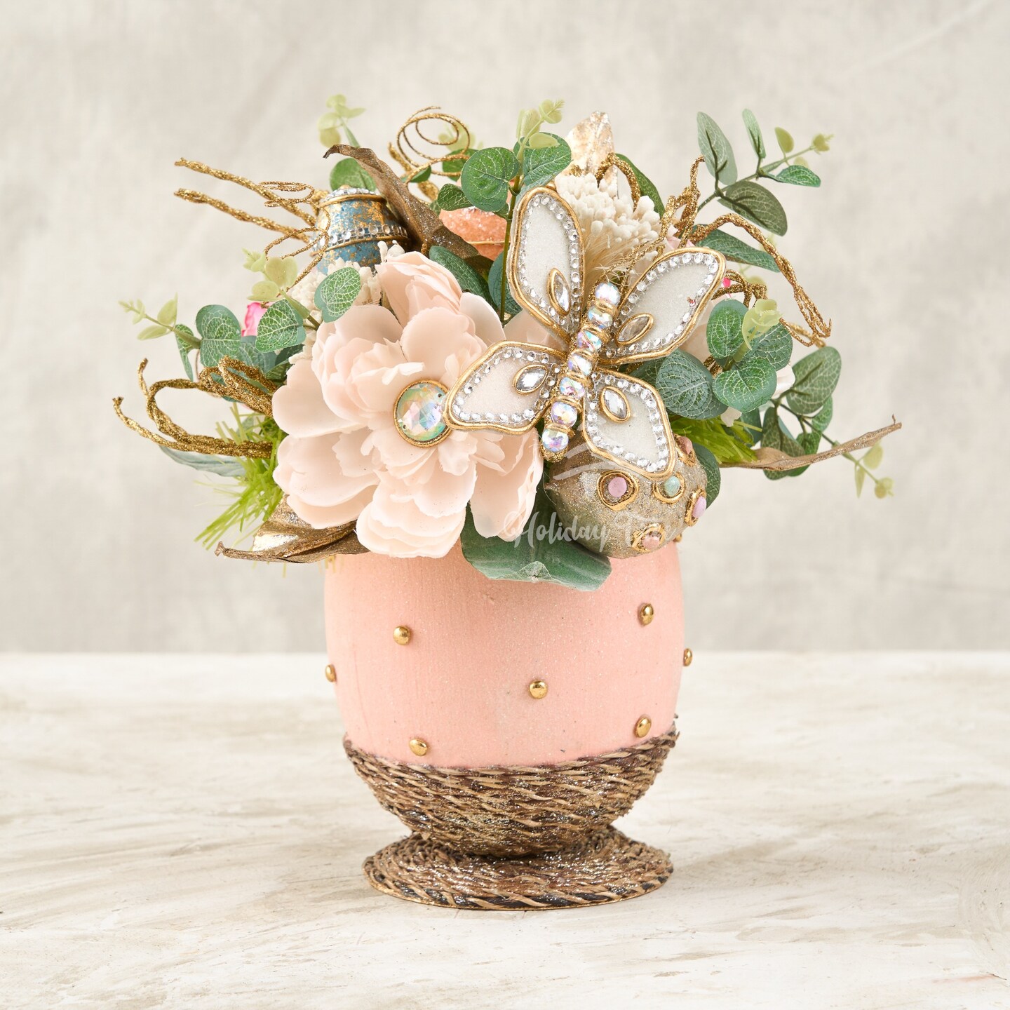 Easter Floral Arrangement - Easter Spring Handcrafted Decorations - Holiday Tree