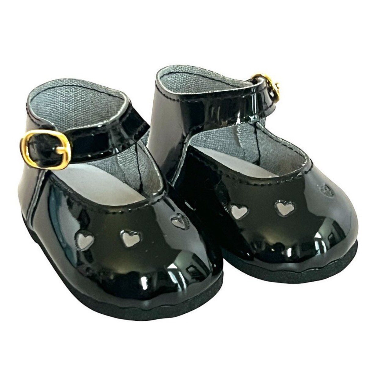 Black Heart Mary Janes Fits 18 Inch Dolls- 18 Inch Doll Shoes