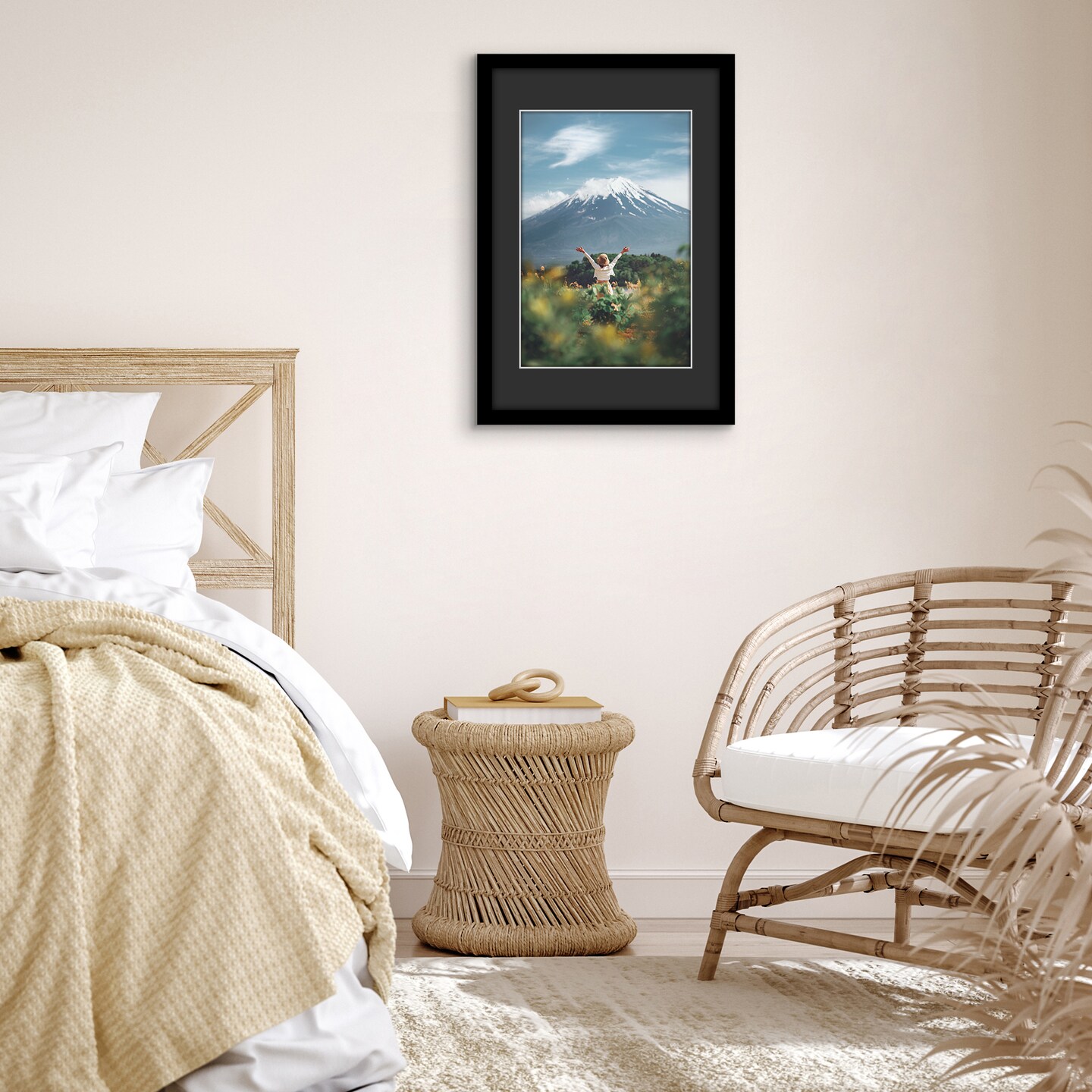 Americanflat Black Poster Frame with Black Mat - Engineered Wood Picture Frame with Plexiglass Front Cover - Wide Picture Frame