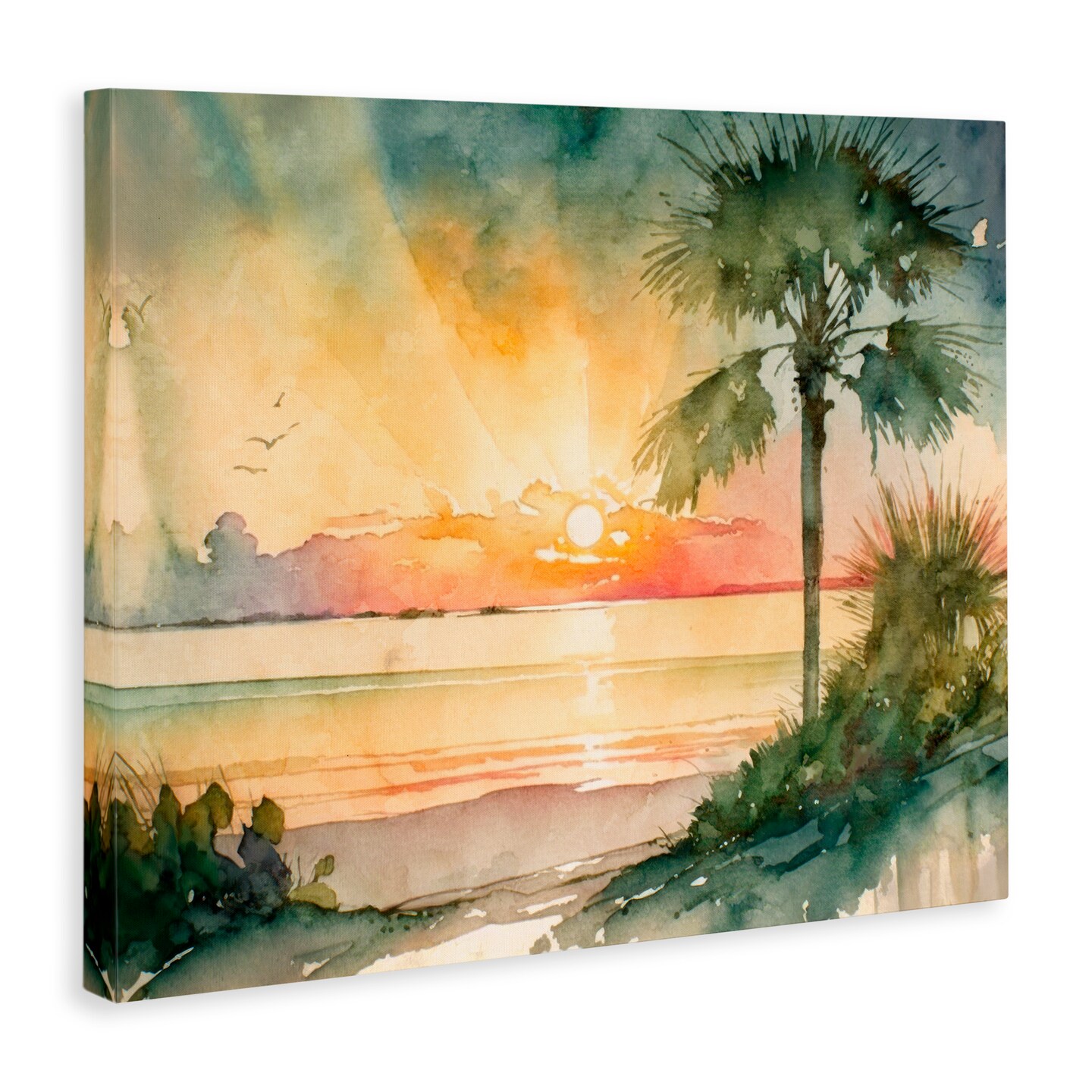 Stupell Industries Sunrise Through Palms Canvas Wall Art Design by Svetlana Aleynikova