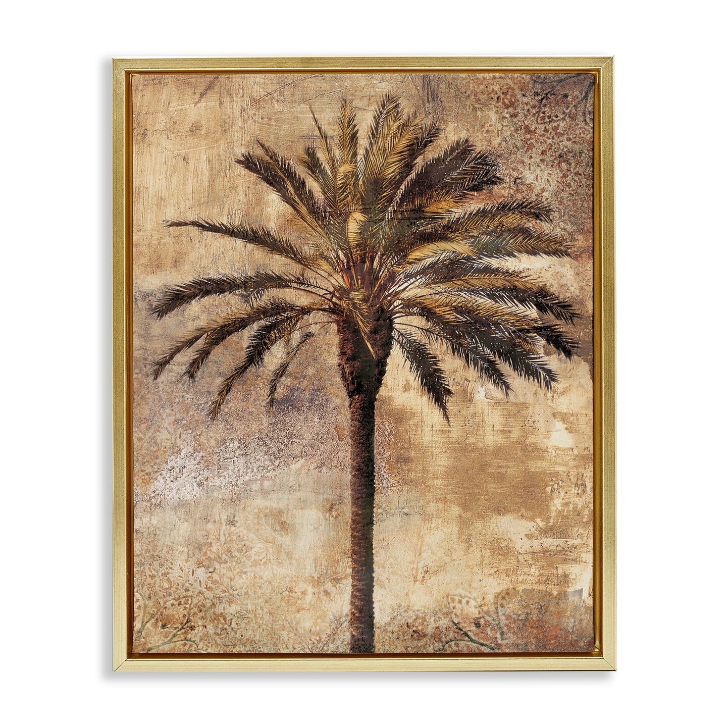 Stupell Industries Distressed Palm Tree Floater Framed Canvas Wall Art Design by Dan Sproul