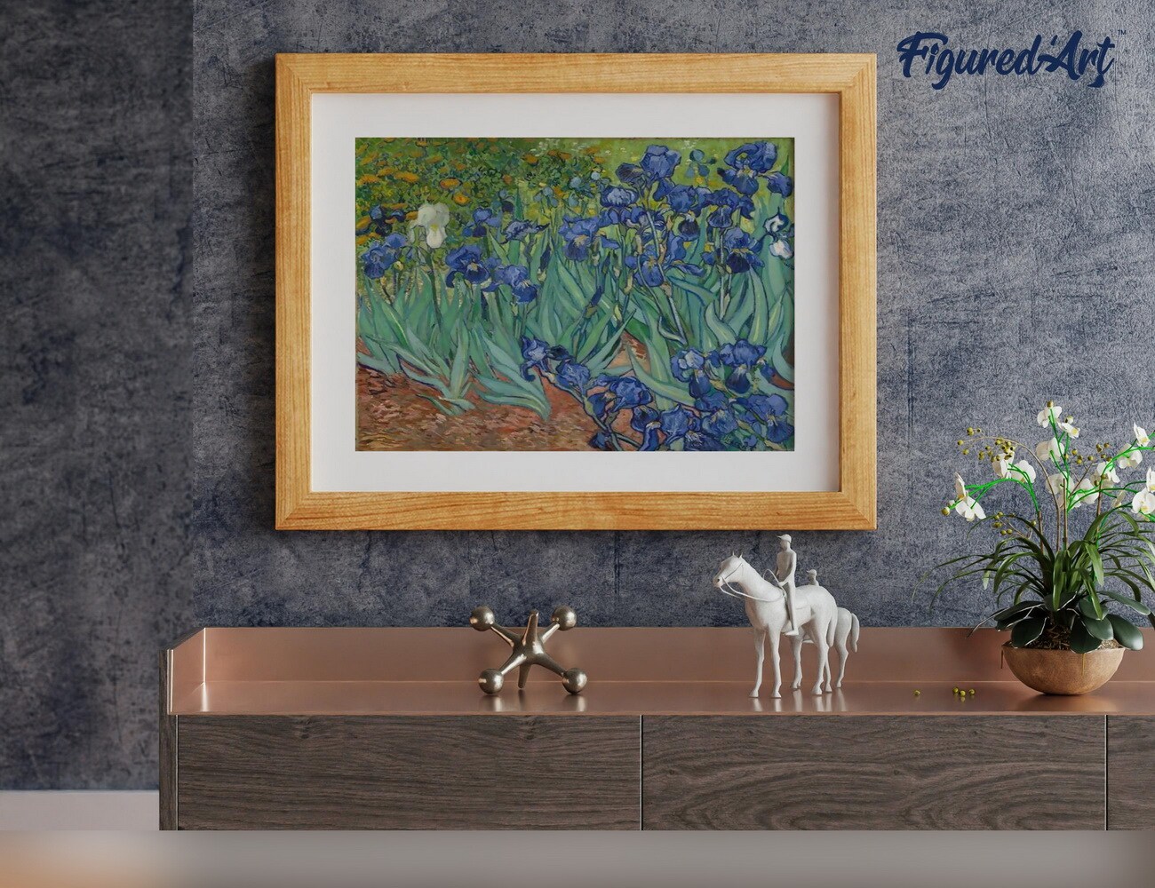 Figured&#x27;Art Paint by Numbers Kit for Adults Van Gogh Iris 16&#x22;x20&#x22; - Craft Art Painting Rolled Canvas with DIY wooden frame