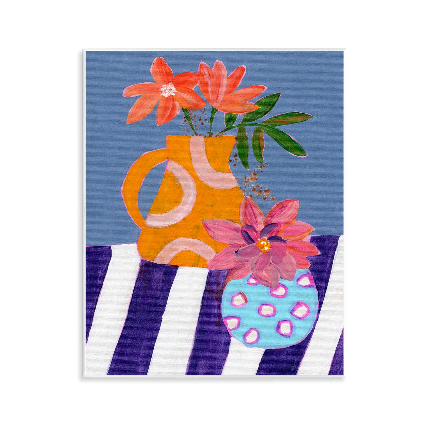 Stupell Industries Blue Whimsy Farm Vase Wall Plaque Art Design by Nikita Jariwala
