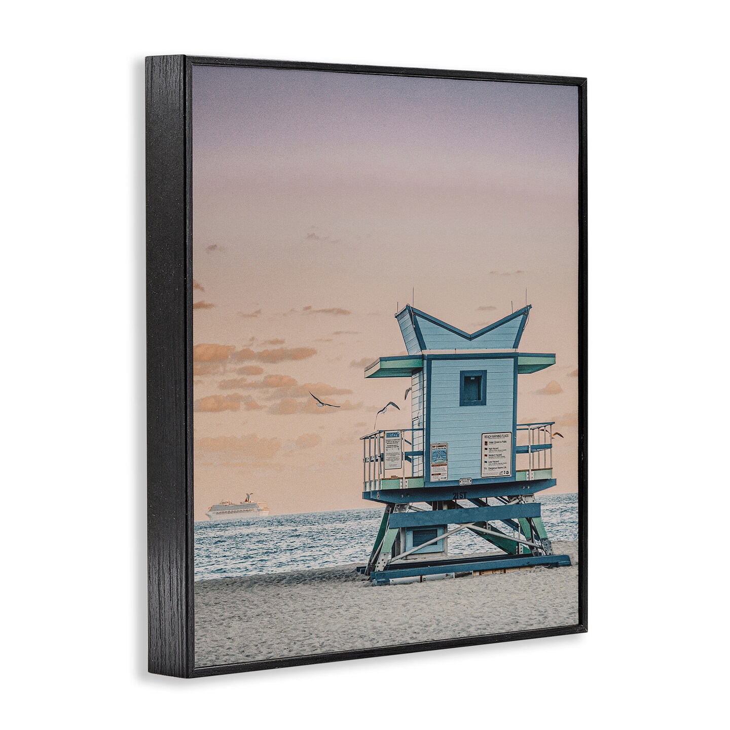 Stupell Industries Miami Lifeguard Stand Framed Giclee Wall Art Design by LSR Design Studio