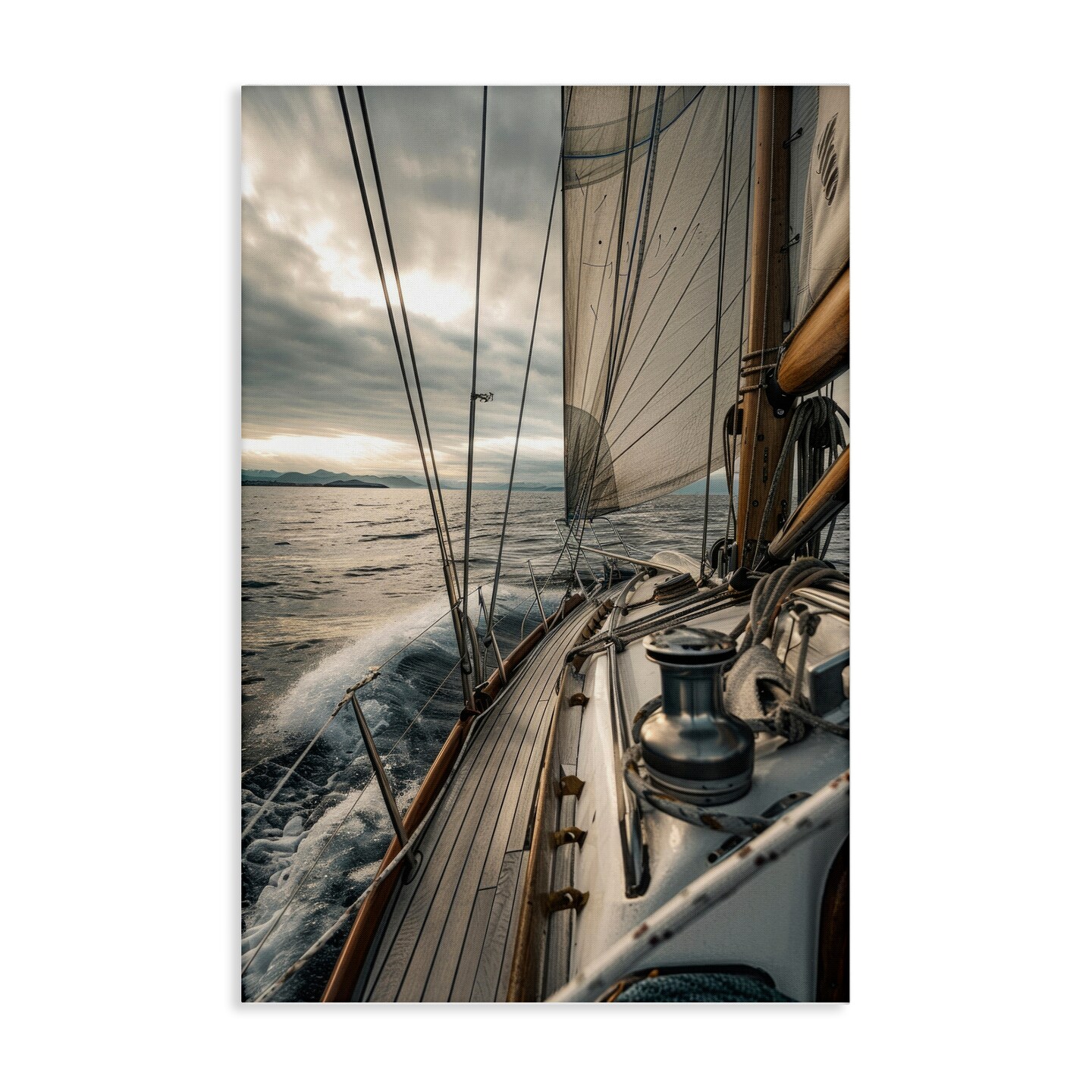 Stupell Industries Sailing Boat Wake Waves Canvas Wall Art Design by LSR Design Studio