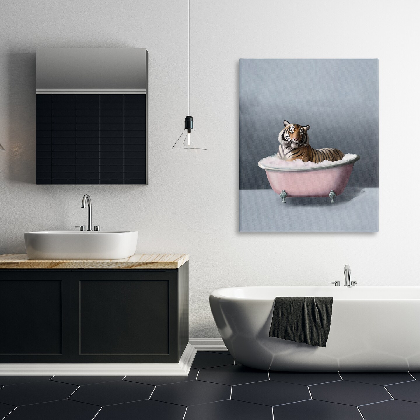 Stupell Industries Tiger in the Bathtub Canvas Wall Art Design by Svetlana Aleynikova