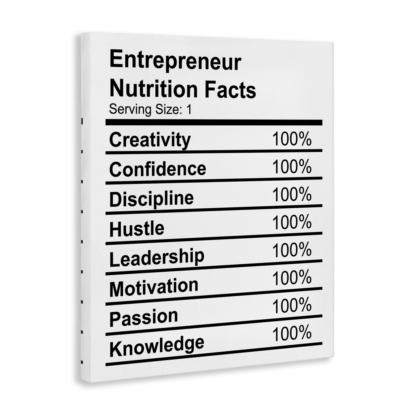 Stupell Industries Sassy Entrepreneur Nutrition Facts Canvas Wall Art Design by Daphne Polselli