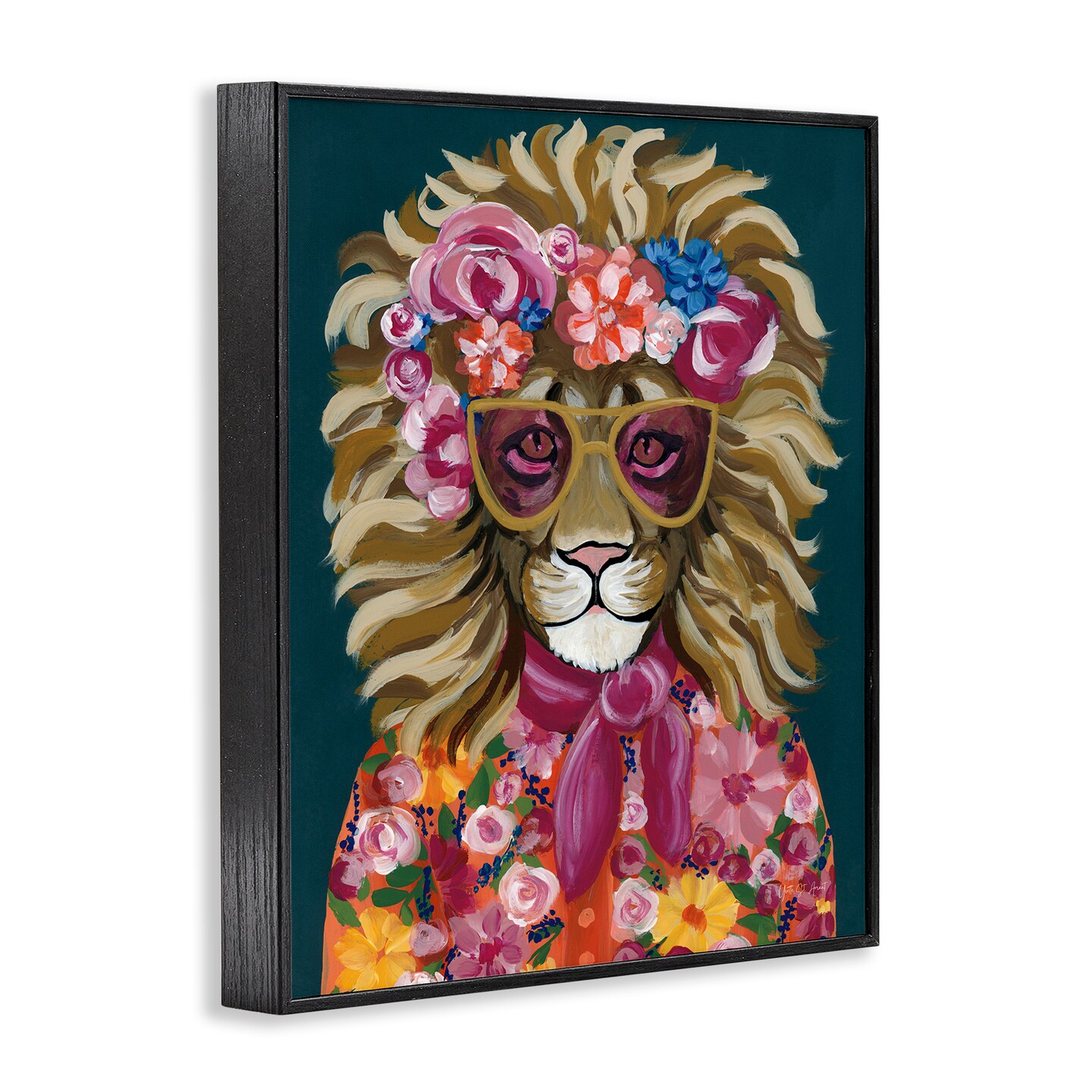 Stupell Industries Miami Living Lion Framed Giclee Wall Art Design by Yvette St. Amant