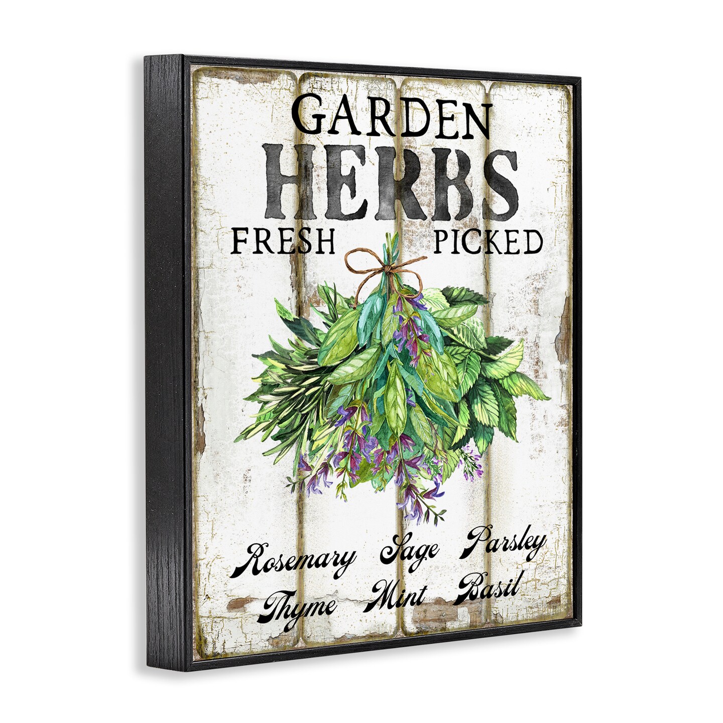 Stupell Industries Fresh Picked Garden Herbs Framed Giclee Wall Art Design by Creatif Belle