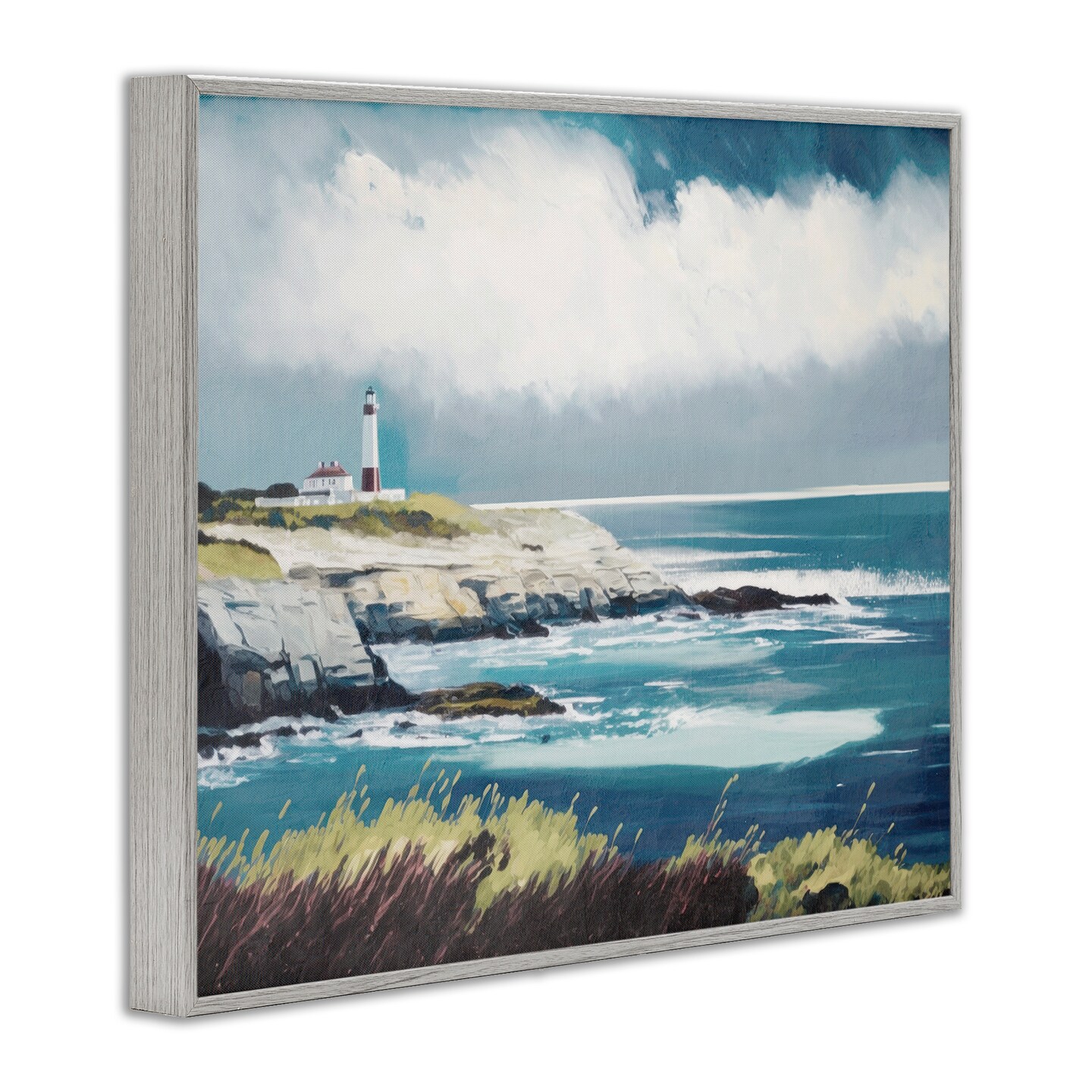 Stupell Industries Windswept Lighthouse Grasses Framed Giclee Wall Art Design by Svetlana Aleynikova