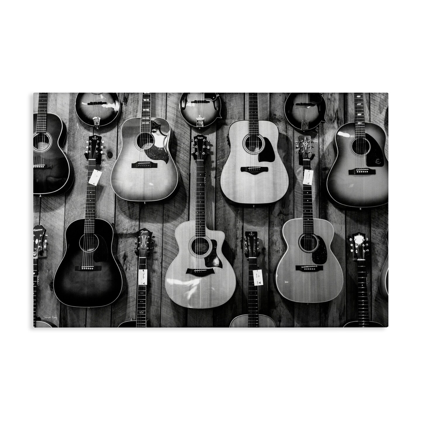 Stupell Industries Acoustic Guitars Hanging Canvas Wall Art Design by Jennifer Rigsby