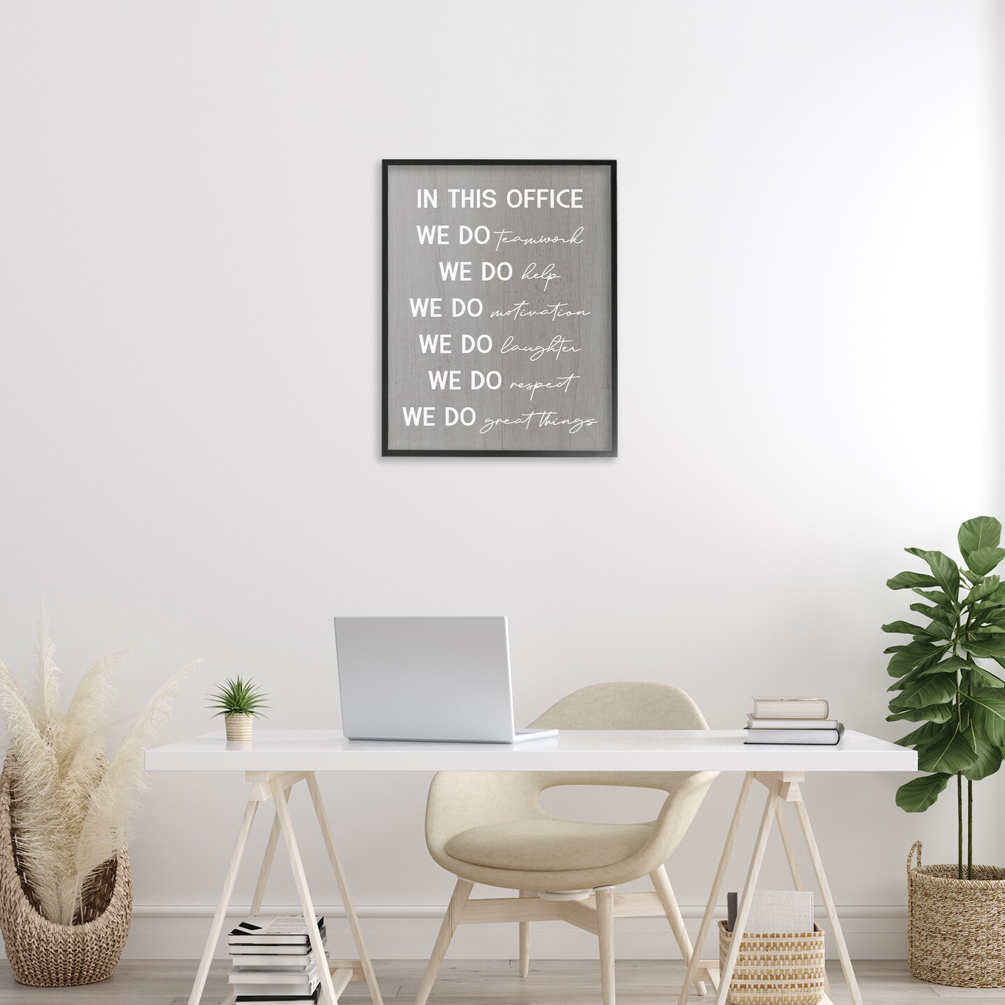 Stupell Industries Inspirational Office Phrases Framed Giclee Wall Art Design by Daphne Polselli