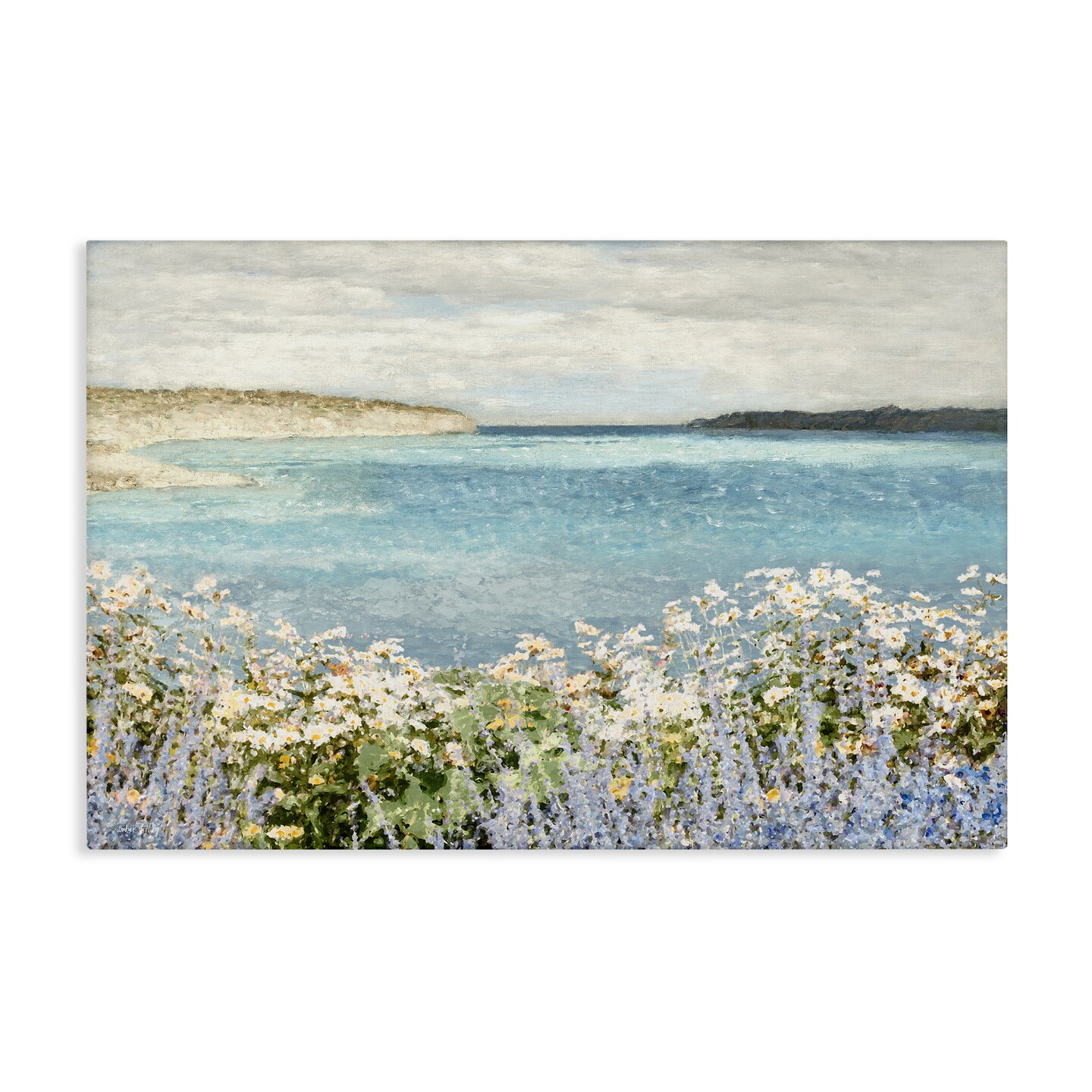 Stupell Industries Daisy Field over Sea Canvas Wall Art Design by Amber Sterling