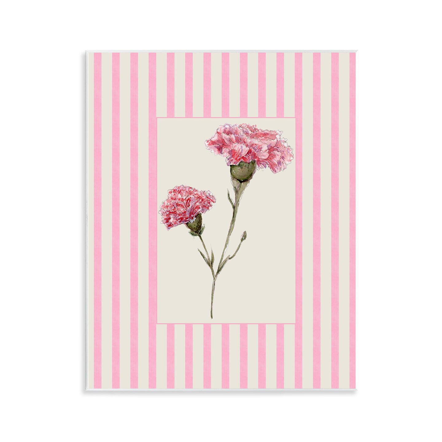 Stupell Industries Pink Stripe Carnation Wall Plaque, design by Lisa Wehmeyer