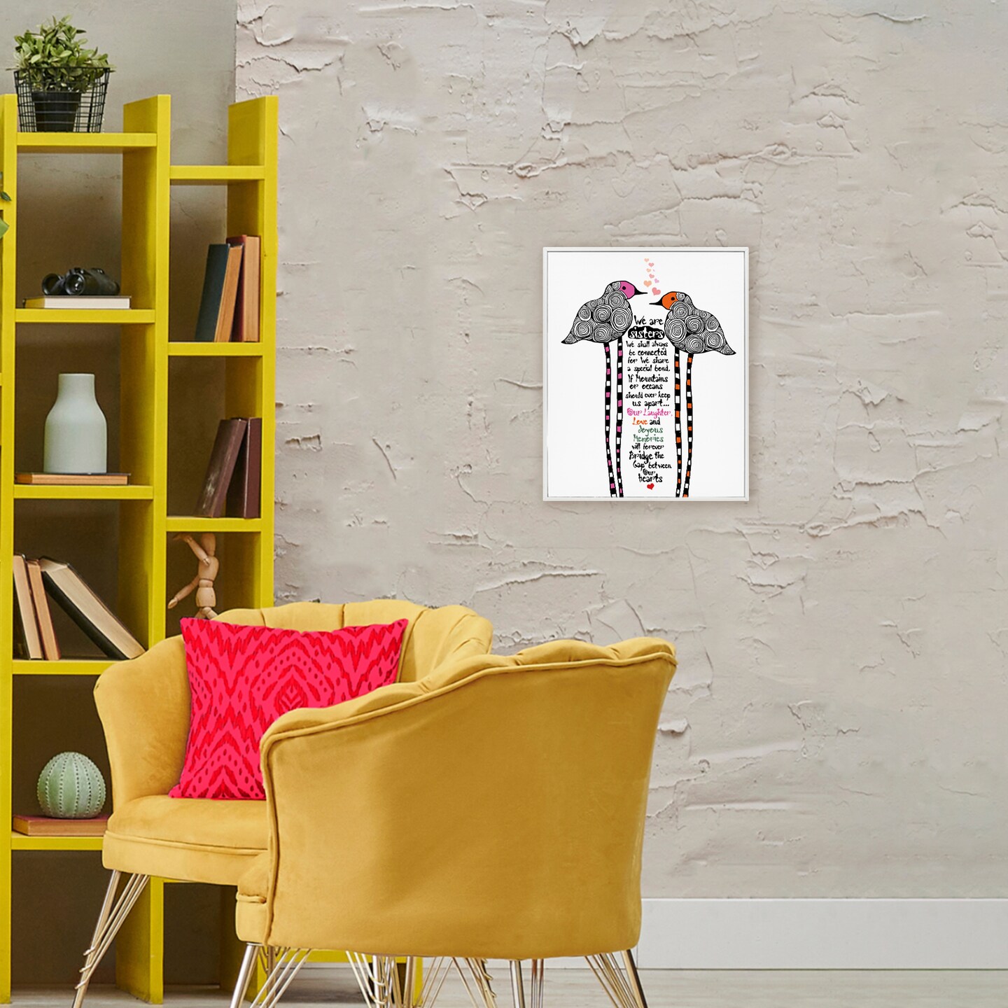 Stupell Industries We Are Sisters Bird Duo Framed Giclee, design by Suzanne Millius