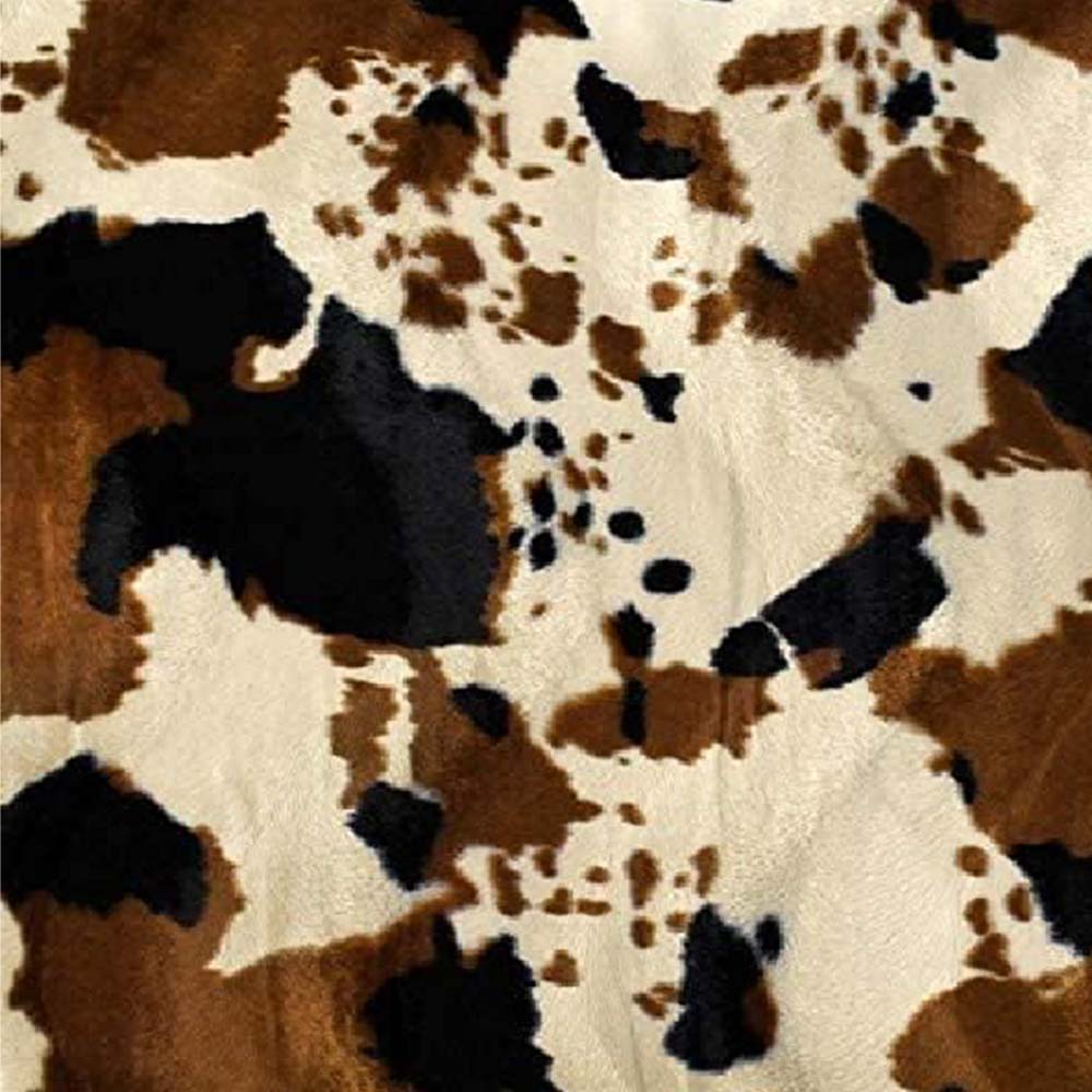 1 Yard Brown Cow Velboa Faux Fur Fabric 58/60 Inch Width for Costumes & Decor