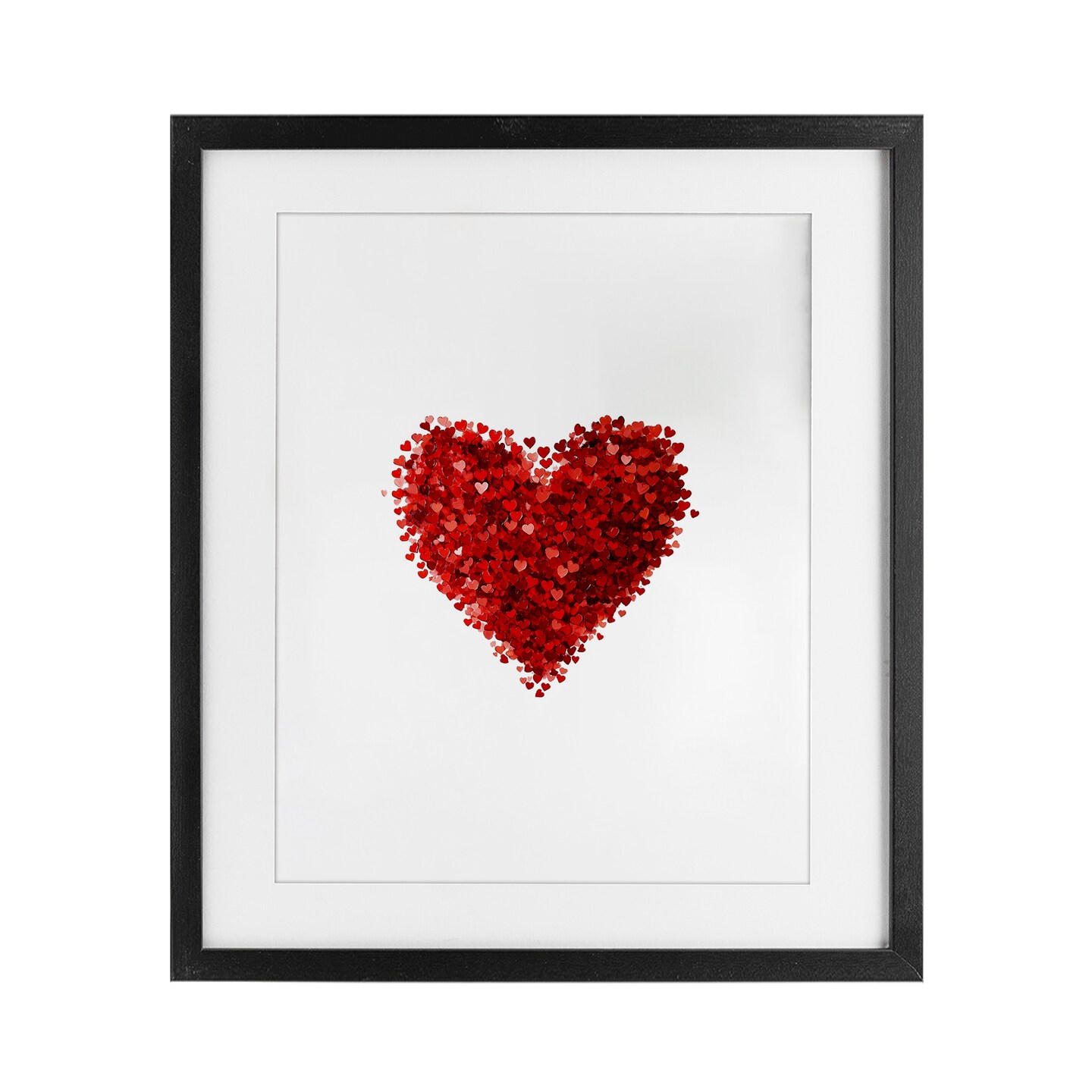 Stupell Industries Cluster of Hearts Shape Framed Print Under Glass, design by Christine Simpson Art