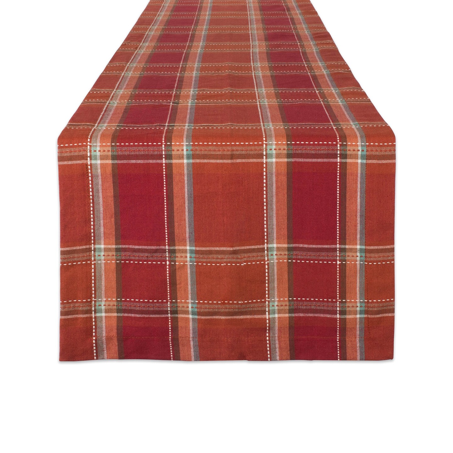 Thanksgiving & Fall Table Decoration Autumn Farmhouse Plaid, Table Runner, 14x72, Orange Plaid