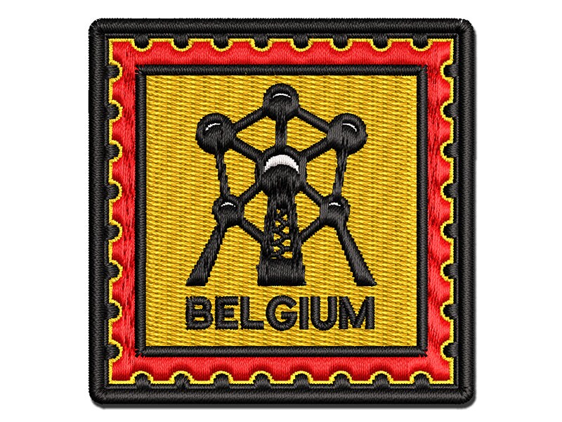 Belgium Travel The Atomium Brussels Multi-Color Embroidered Iron-On or Hook & Loop Patch Applique