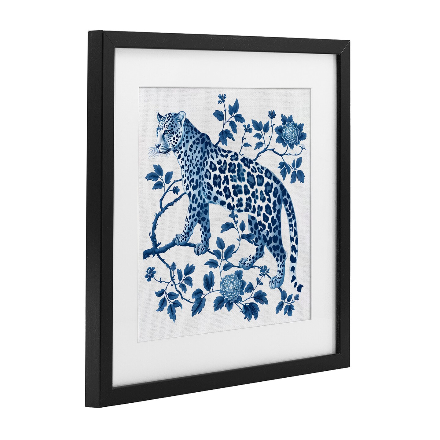 Stupell Industries Traditional Ornate Floral Leopard Framed Print Under Glass, design by Lettered and Lined