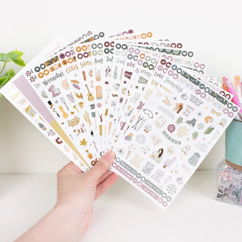 bloom daily planners Planner Sticker Value Pack, Monthly Celebrations, Cool Tones