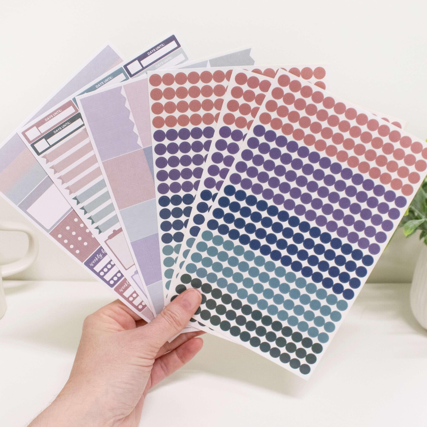 bloom daily planners Planner Stickers, Color Coding Pack, Jewel Tones