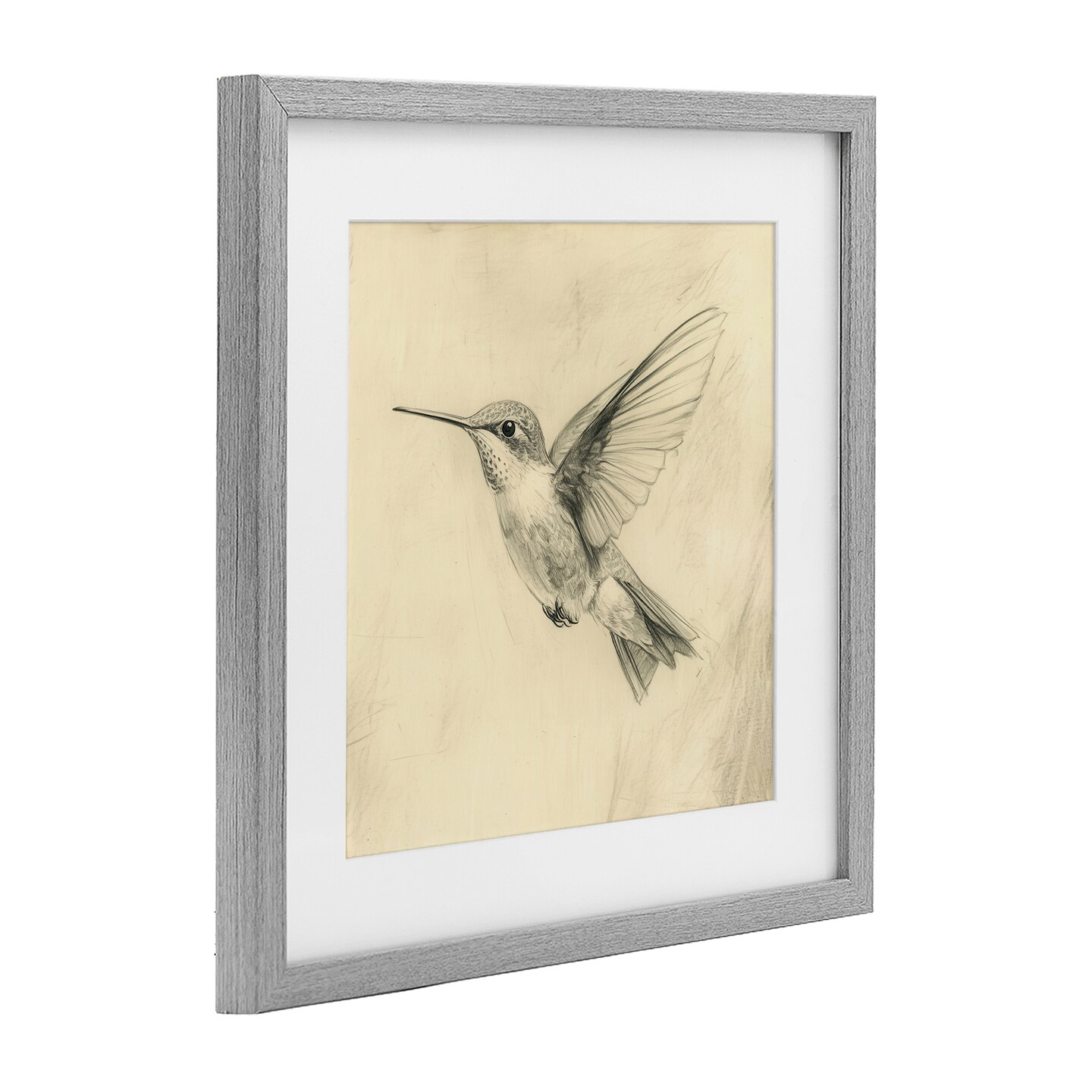 Stupell Industries Vintage Hummingbird Sketch Framed Print Under Glass, design by Petal Prints Design