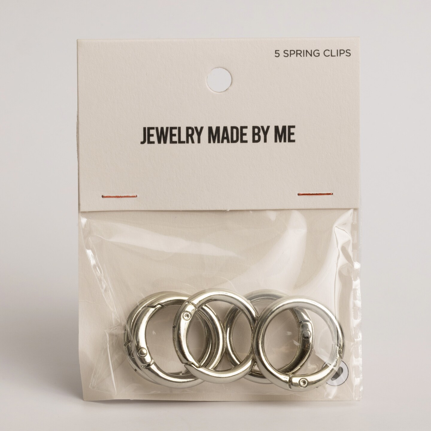 Round Charm Clip with Spring Silver Tone Pack of 5 Bag Charm Clip Ons