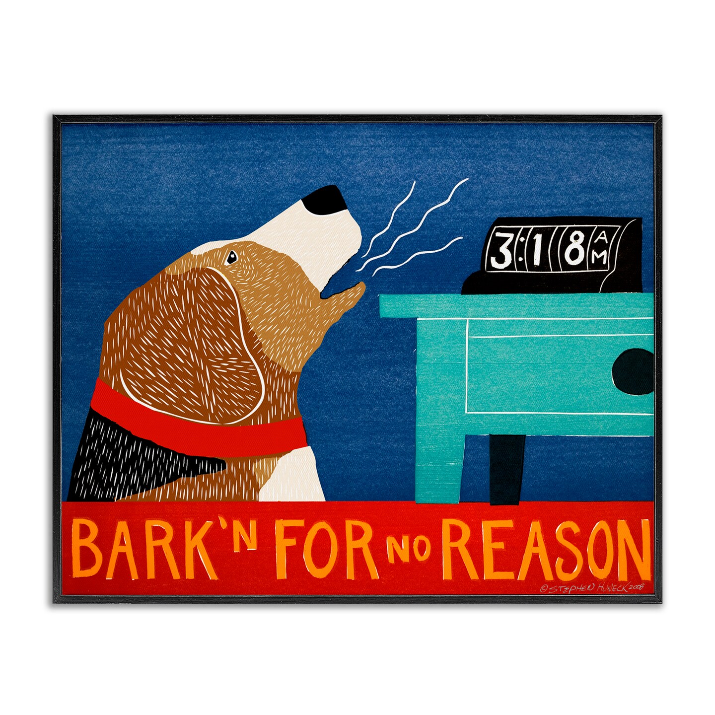 Stupell Industries Bark'n For No Reason Framed Giclee, design by Stephen Huneck