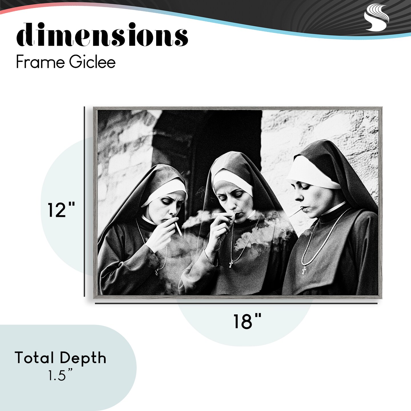 Stupell Industries Smoking Nuns Rebellion Framed Giclee, design by Decent Exposures