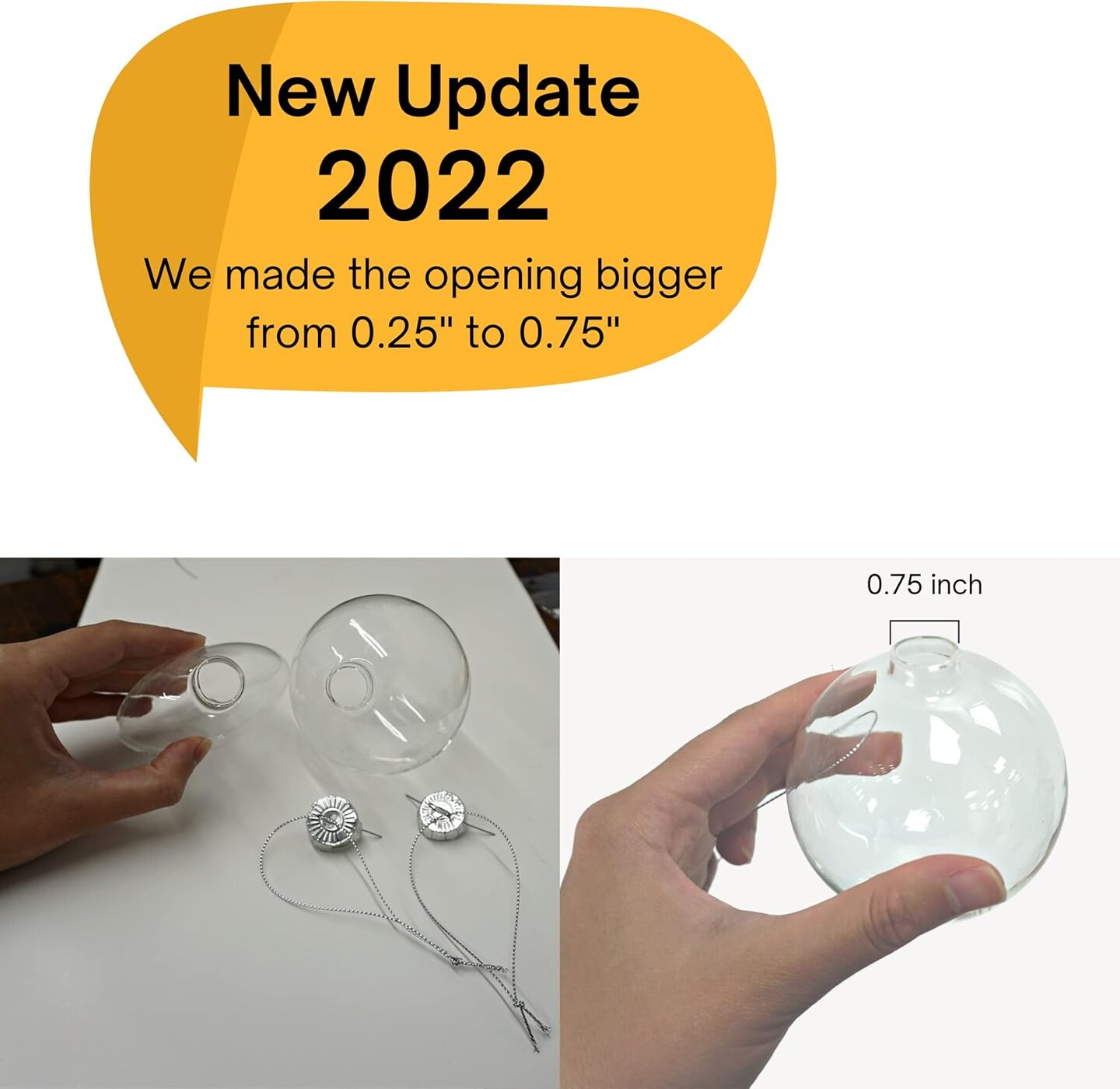 4E's Novelty 12 Pack Clear Glass Flat Disc Ornaments, 3.15" (80mm) Fillable DIY Craft Ornaments with Removable Tops, Transparent Glass Discs for Christmas Tree Decorations