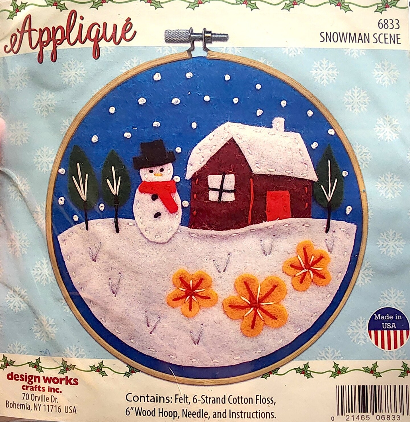DIY Design Works Snowman Scene Christmas Felt Craft Project Kit