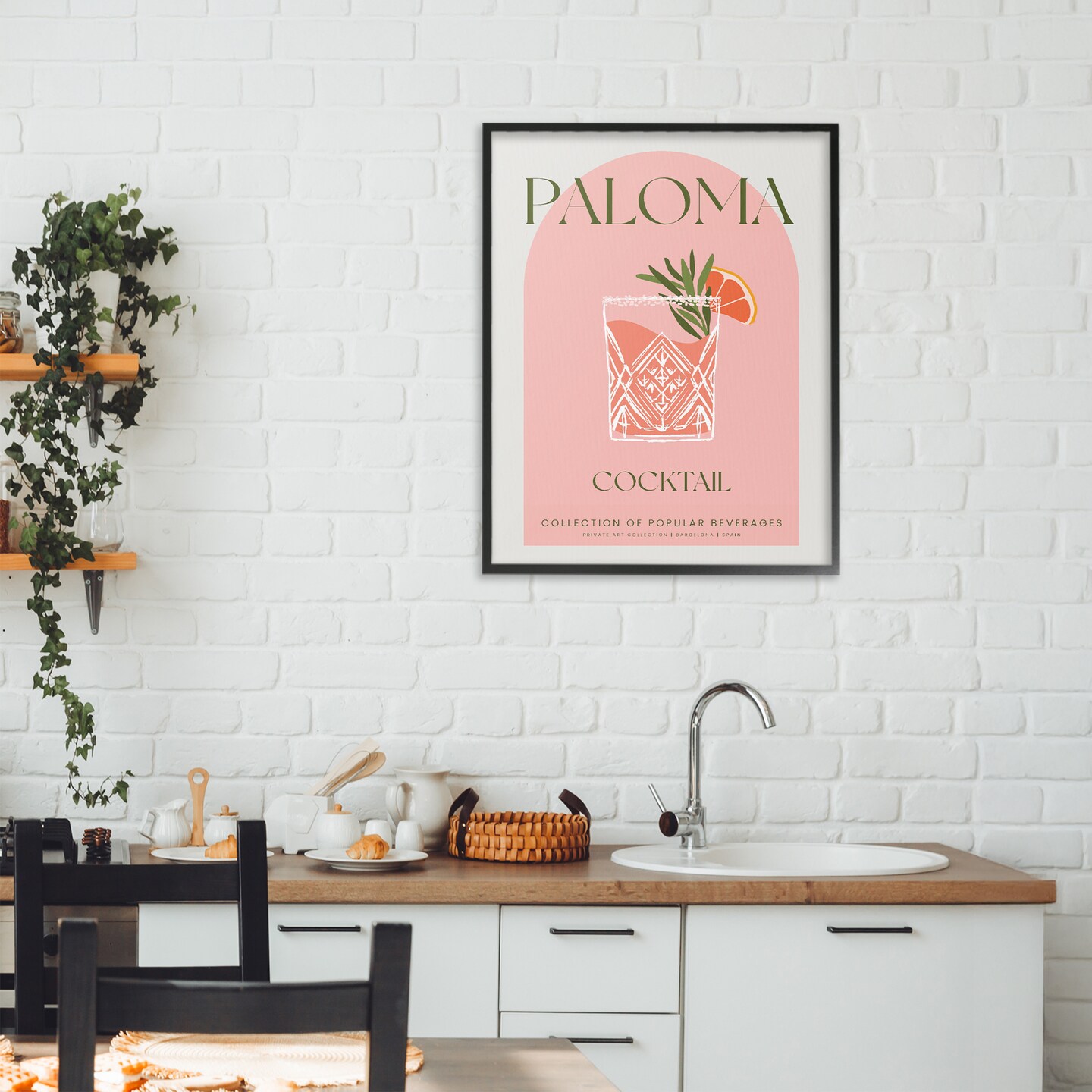 Stupell Industries Stylish Retro Paloma Framed Giclee, design by Lil' Rue