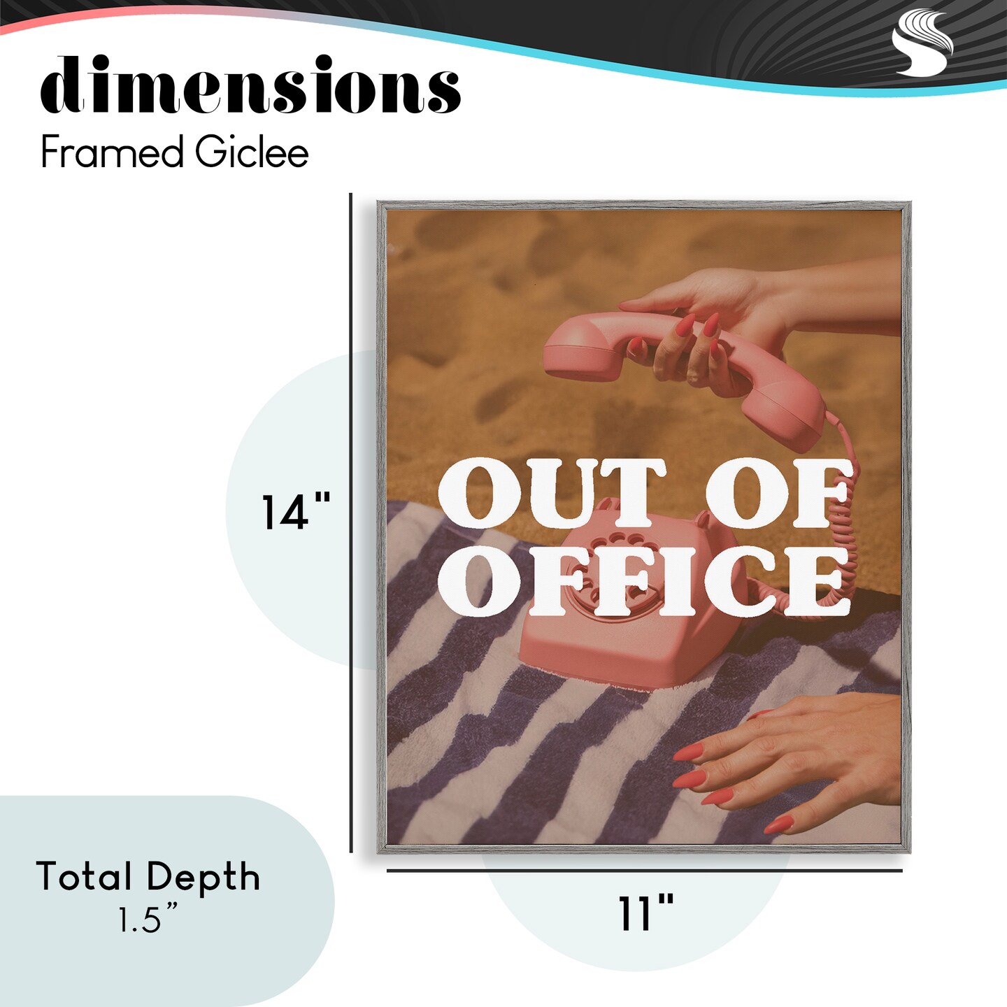 Stupell Industries Out of Office Pink Phone Framed Giclee, design by Lil' Rue