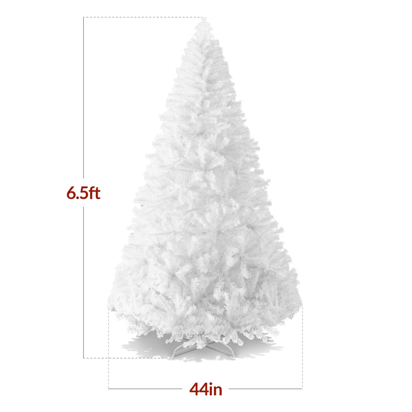 Best Choice Products Premium White Hinged Artificial Christmas Pine Tree w/ Branch Tips, Metal Base