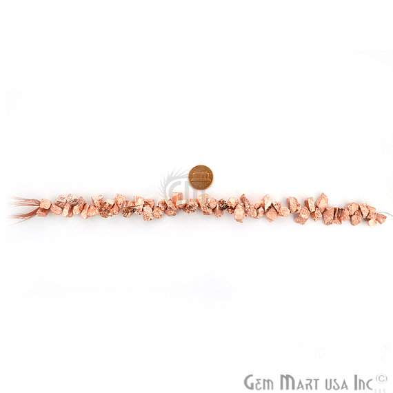 1 Strand Copper Pyrite AAA High Quality Rough Nugget Chips 10Inch length Jewelry Making Supply (RLCP-70011)