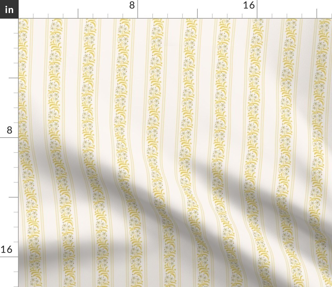 Floral Stripe Small Scale Custom Printed Fabric by Spoonflower Various Fabrics by the Yard or Fat Quarter