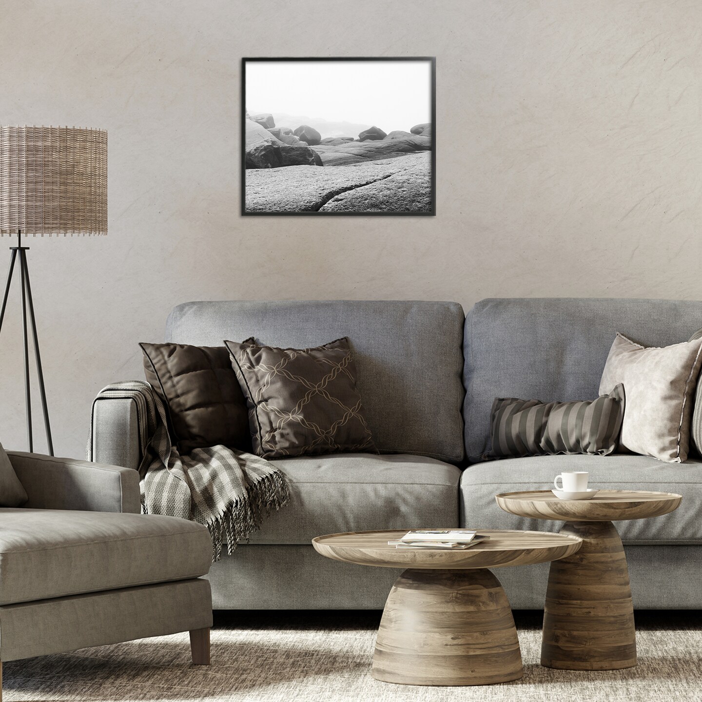 Stupell Industries Rocks at Peggy's Cove Framed Giclee, design by Clive Branson