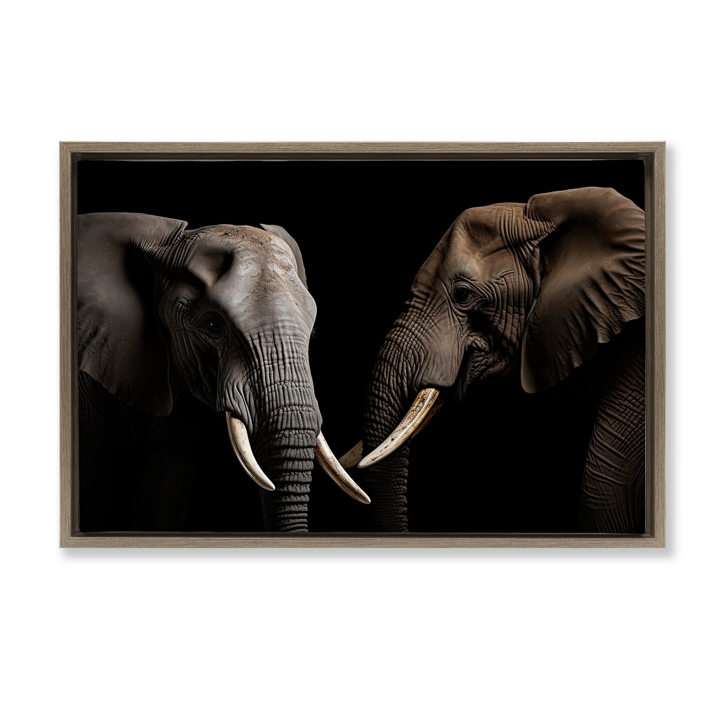 Stupell Industries Pachyderm Elephant Pair Floating Frame, design by Decent Exposures