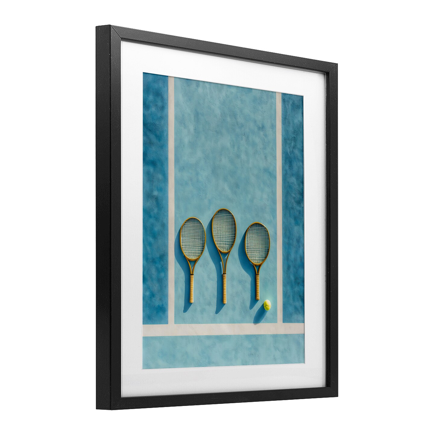 Stupell Industries Tennis Racket Trio Framed Print Under Glass, design by Franklyn Gregory