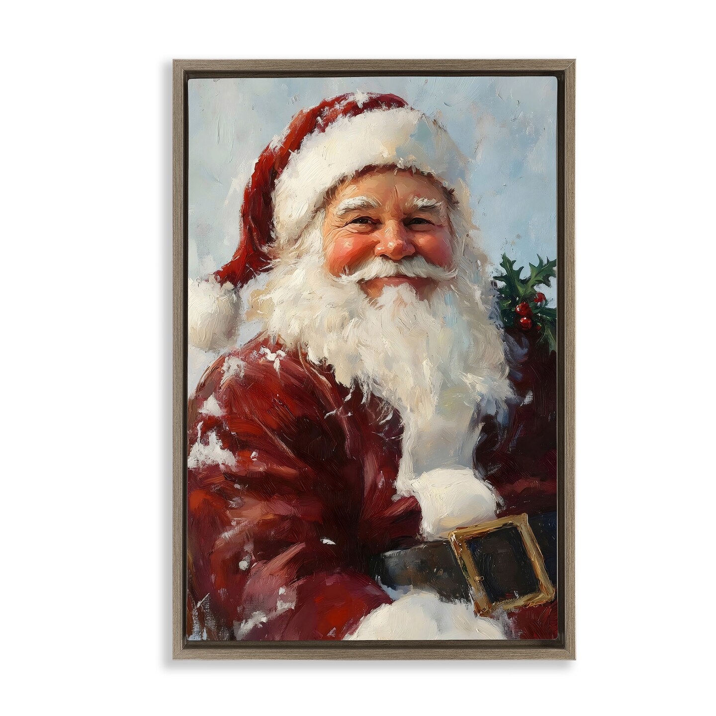 Stupell Industries Rosy Cheeked Santa Smile Floating Frame, design by Petal Prints Design