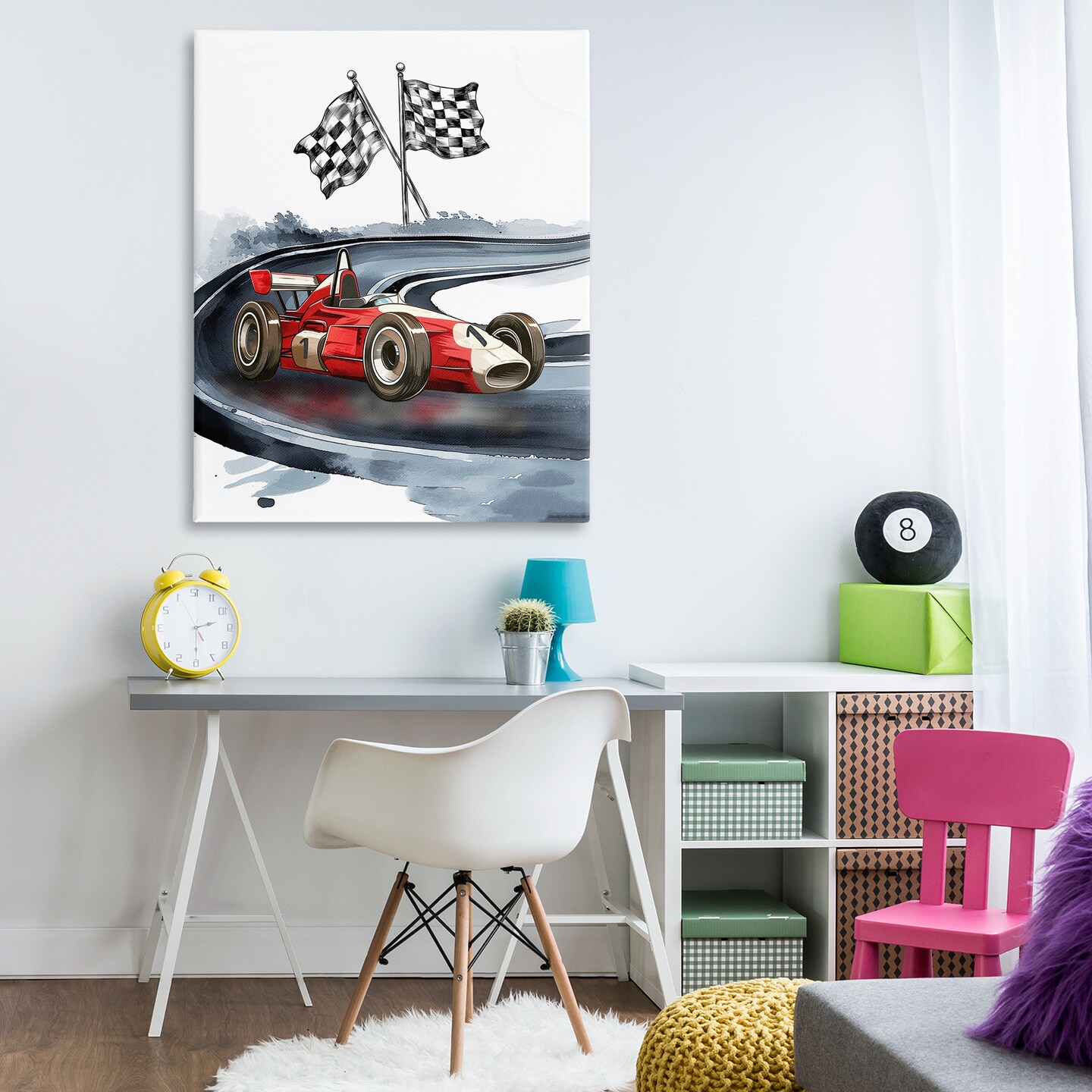 Stupell Industries Vintage Race Day Flags Canvas, design by Christine Simpson Art