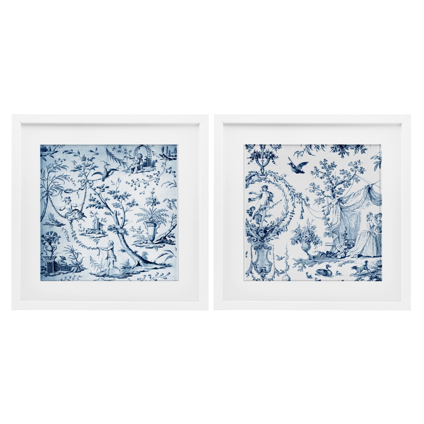 Stupell Industries Intricate Toile Scenery 2pc Framed Print Under Glass Set, design by Vintage Hustle