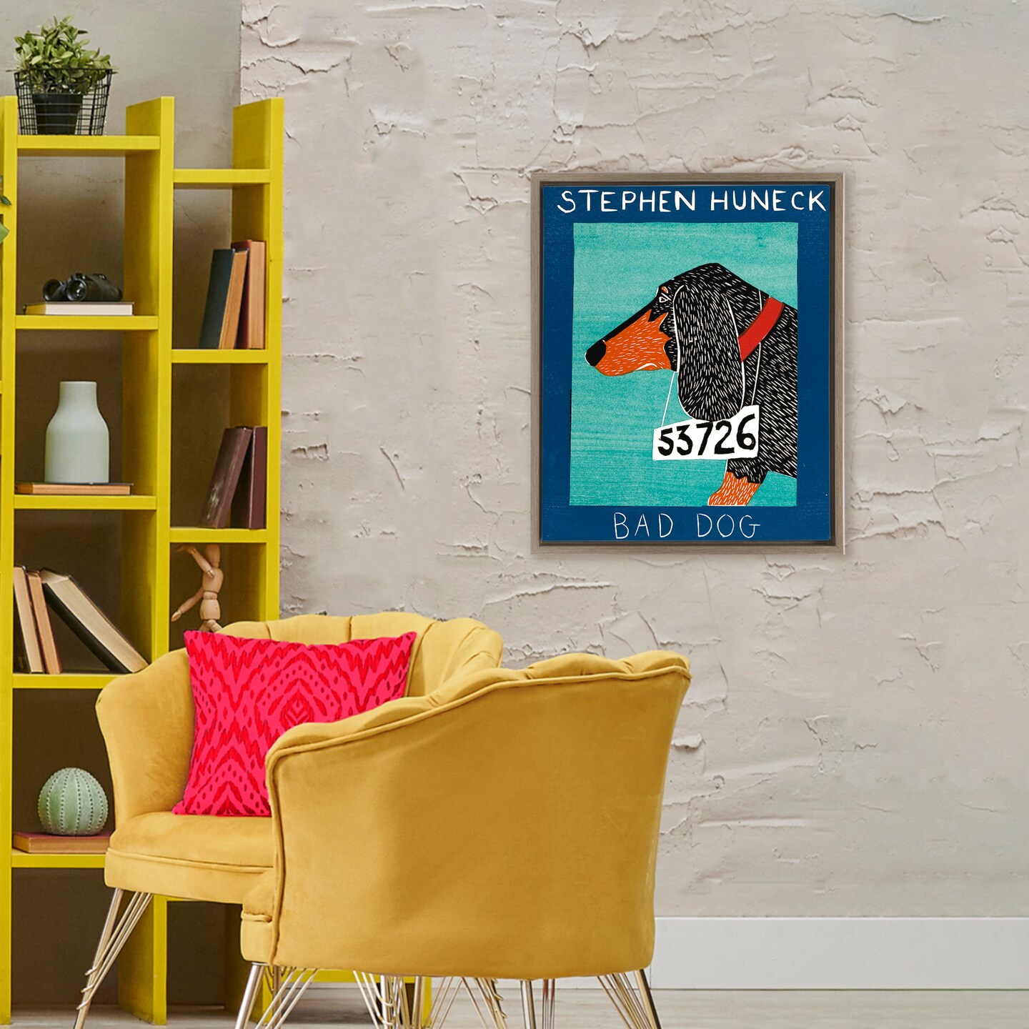 Stupell Industries Bad Dog Dachshund Floating Frame, design by Stephen Huneck