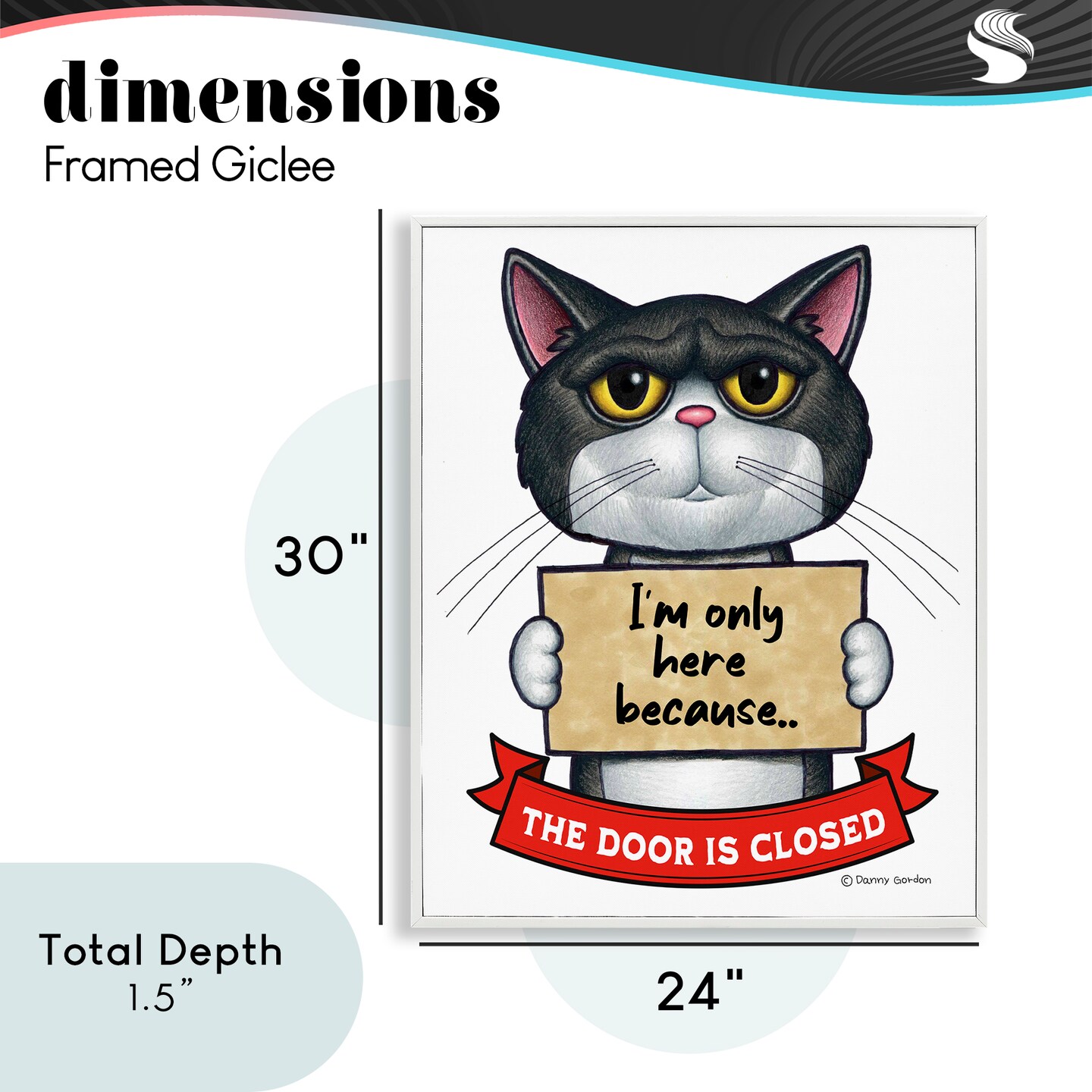 Stupell Industries Here Because Door Is Closed Framed Giclee, design by Danny Gordon Art