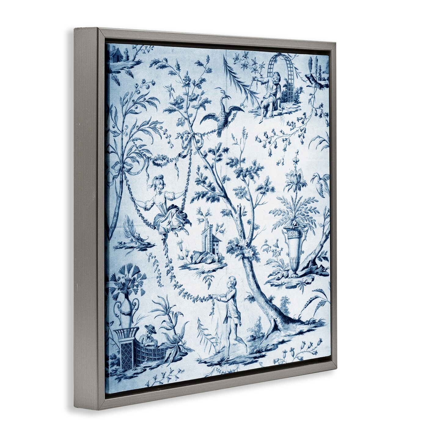 Stupell Industries Vintage Toile Scene Floating Frame, design by Vintage Hustle
