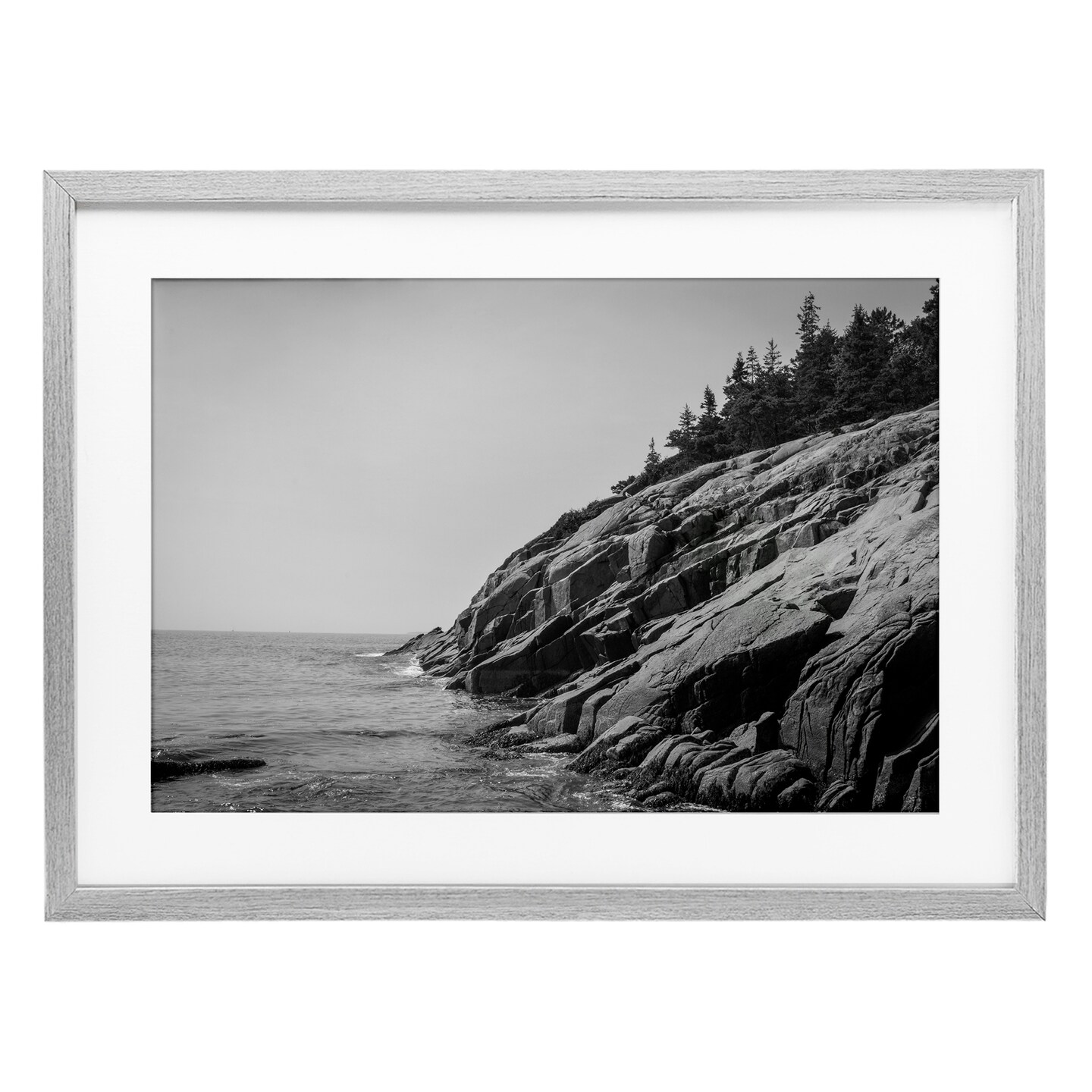 Stupell Industries Steep Ocean Cliff Side Framed Print Under Glass, design by James Rodewald