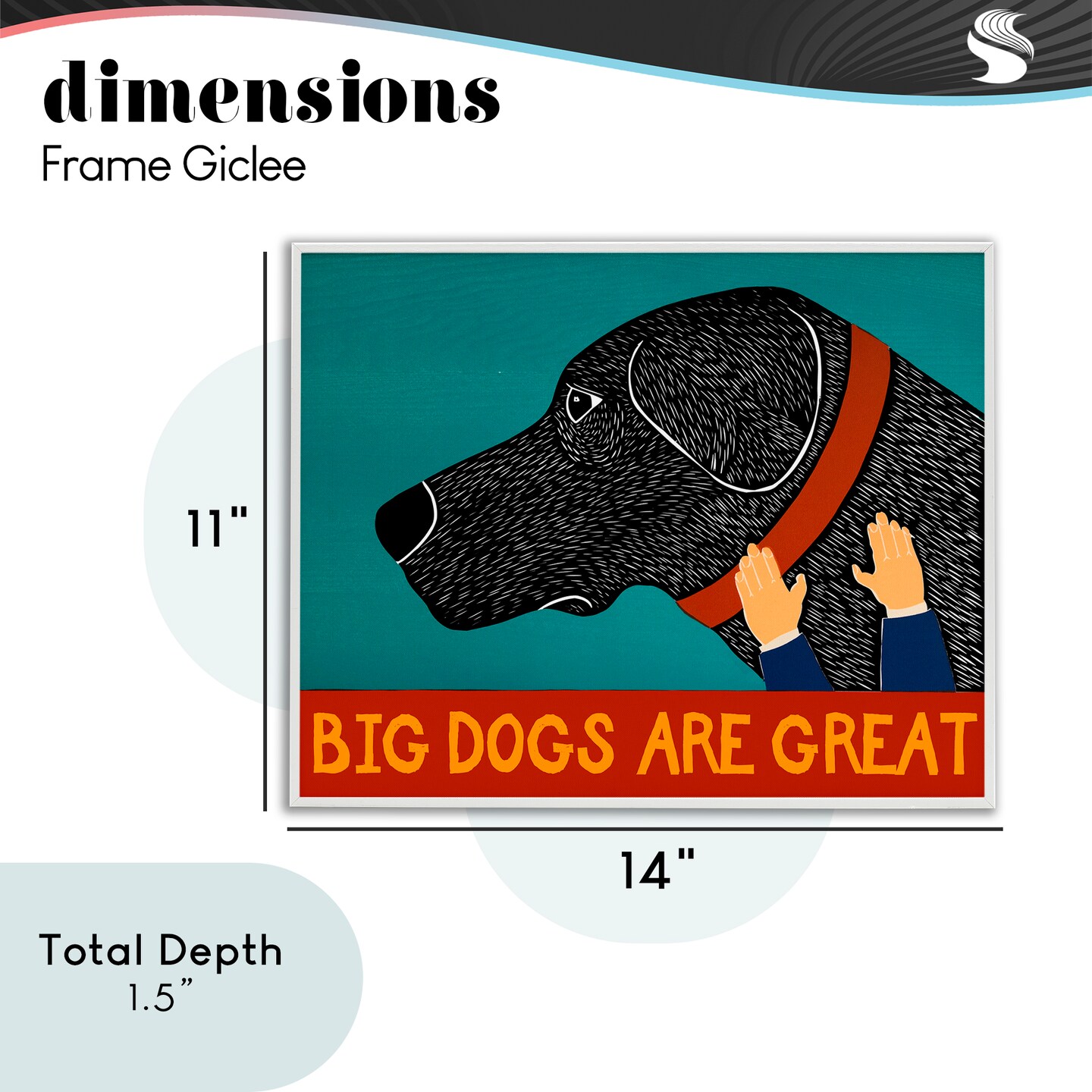 Stupell Industries Big Dogs Are Great Framed Giclee, design by Stephen Huneck