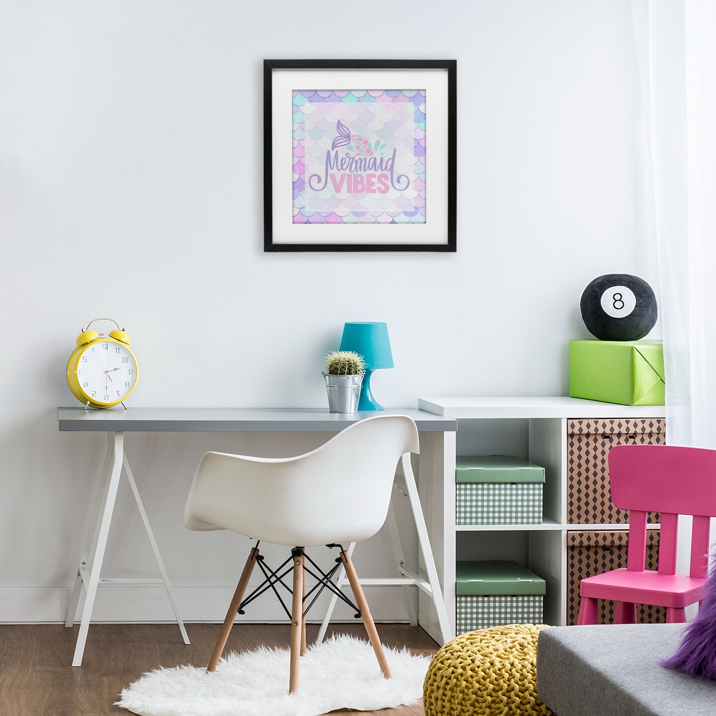 Stupell Industries Pastel Mermaid Vibes Framed Print Under Glass, design by Kim Allen